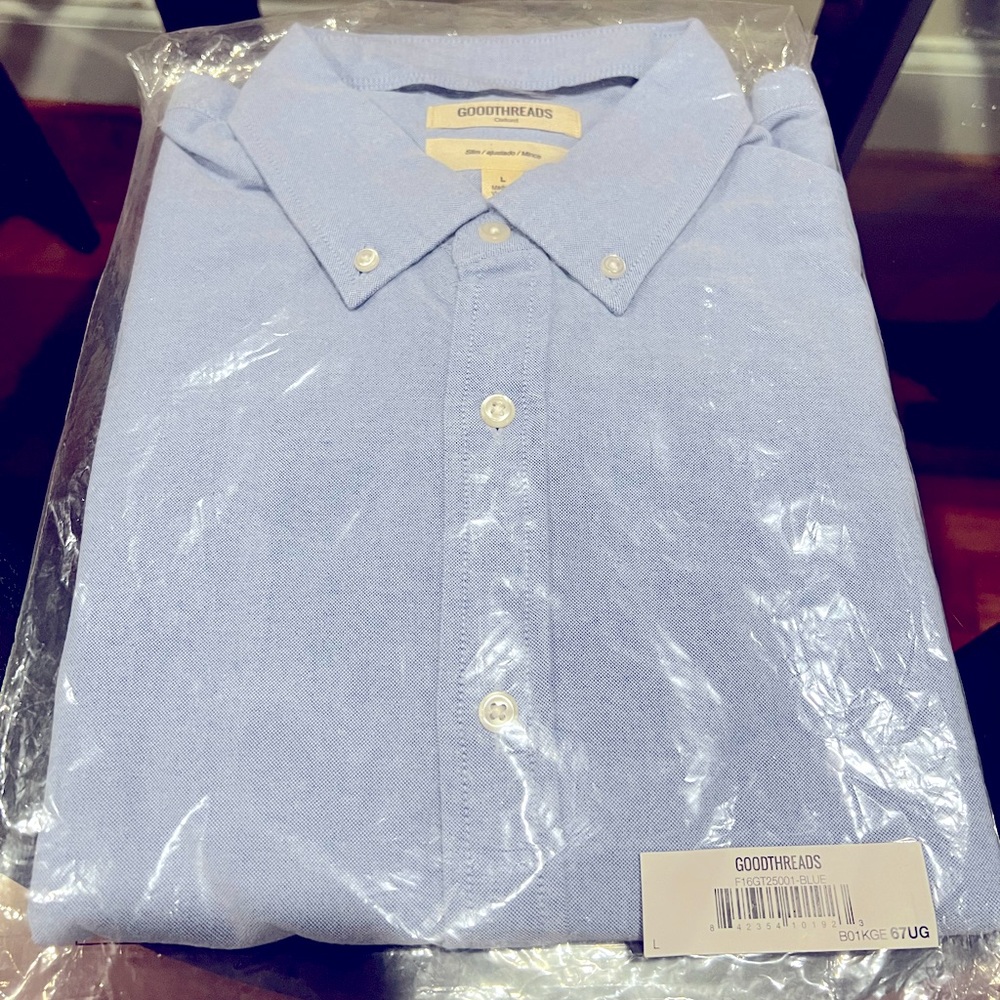NWT MENS BUTTON DOWN DRESS SHIRT SIZE LG
